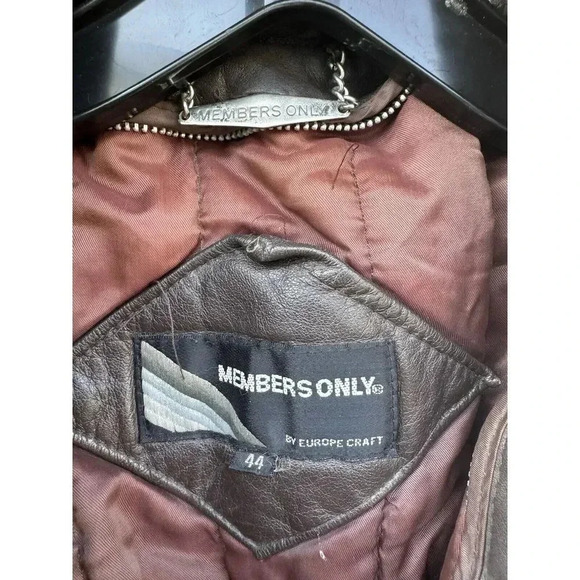 Vintage Members Only Bomber Jacket Europe Craft Men's 44 Brown‎ Made In Korea - Picture 8 of 16